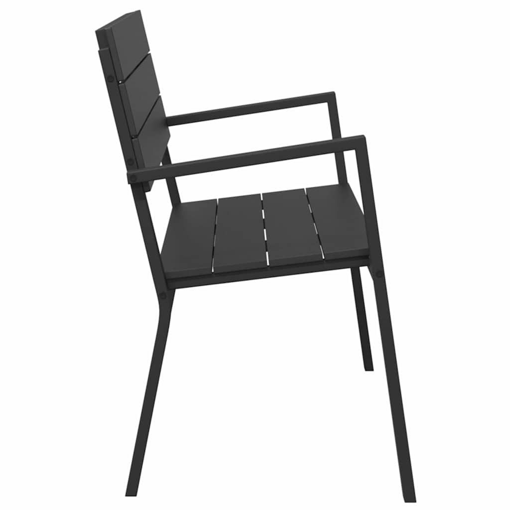 Banco de jardín Negro 118 x 54 x 77cm Acero