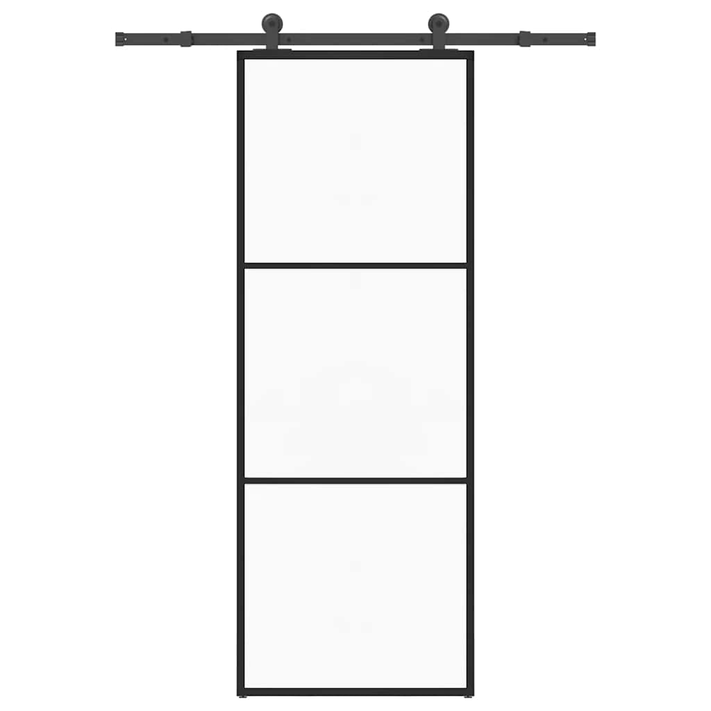 Puerta corredera con herrajes 102x205 cm ESG vidrio y aluminio
