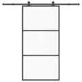 Puerta corredera con herrajes 102x205 cm ESG vidrio y aluminio