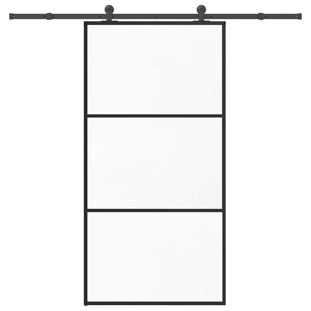 Puerta corredera con herrajes 102x205 cm ESG vidrio y aluminio