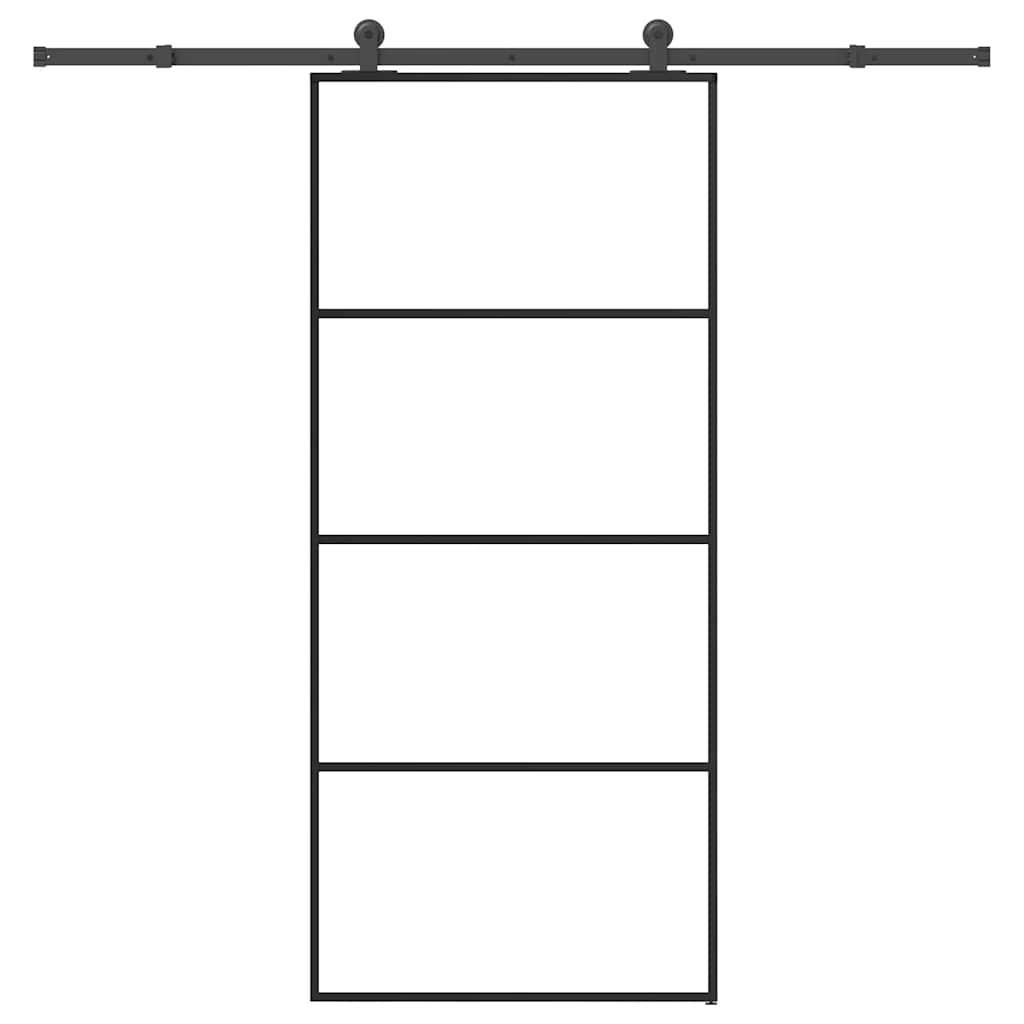 Puerta corredera con herrajes 102x205 cm ESG vidrio y aluminio