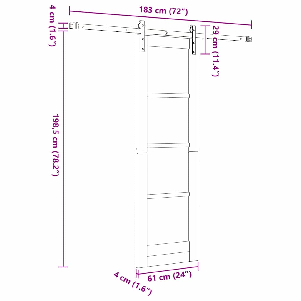 Puerta Corredera ORKDAL 61 x 198,5 cm