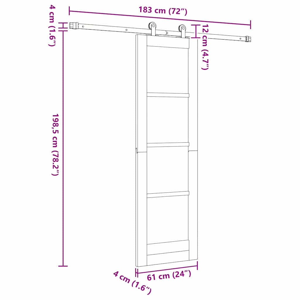 Puerta Corredera ORKDAL 61 x 198,5 cm