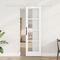 Puerta Corredera 61 x 198,5 cm Madera de pino maciza y vidrio
