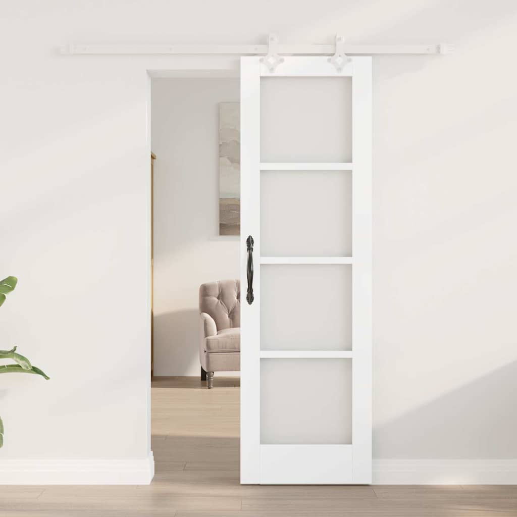 Puerta Corredera 61 x 198,5 cm Madera de pino maciza y vidrio