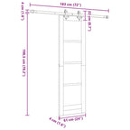 Puerta Corredera 61 x 198,5 cm Madera de pino maciza y vidrio