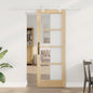 Puerta Corredera 61 x 198,5 cm Madera de pino maciza y vidrio