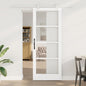 Puerta Corredera 61 x 198,5 cm Madera de pino maciza y vidrio