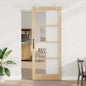 Puerta Corredera 61 x 198,5 cm Madera de pino maciza y vidrio