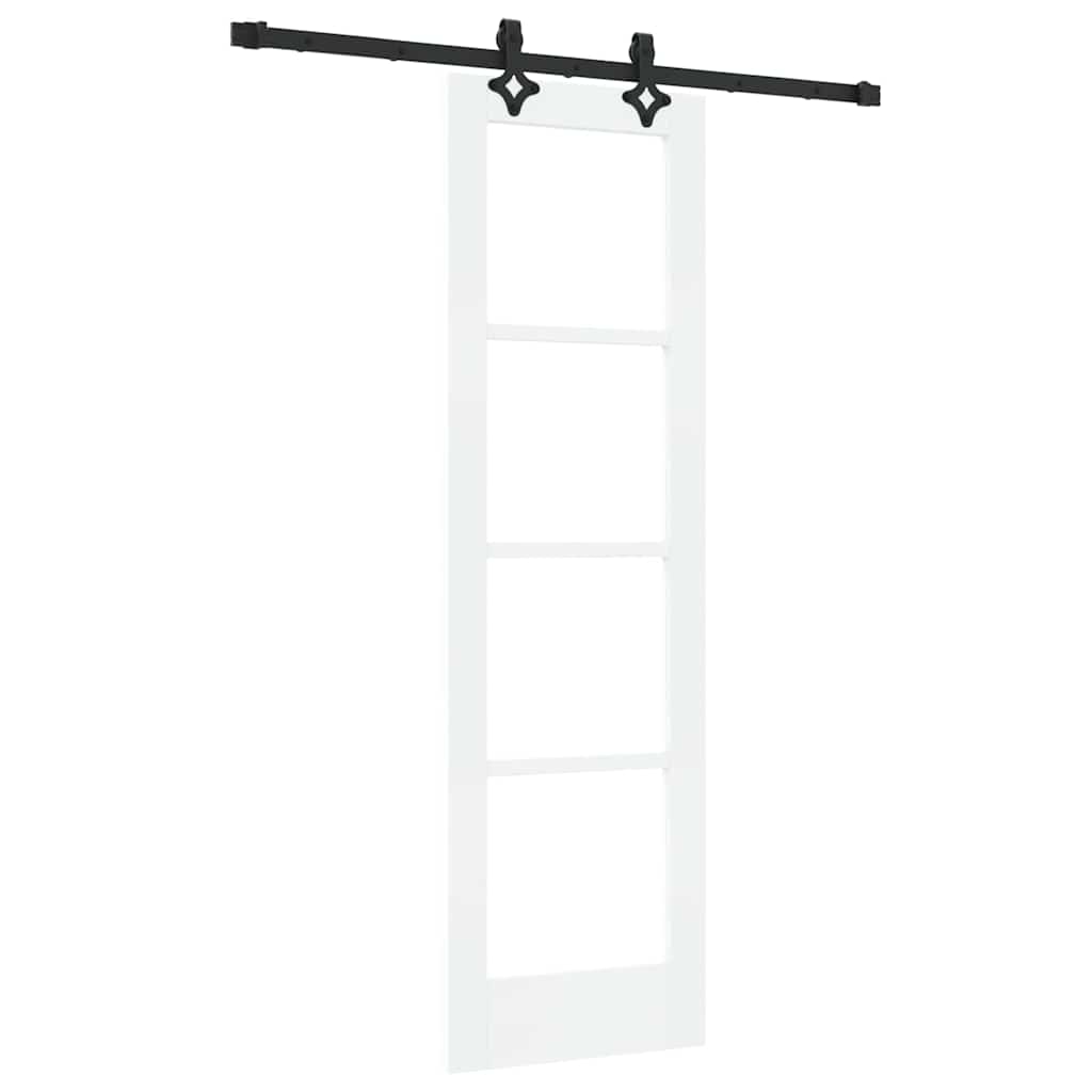 Puerta Corredera 61 x 198,5 cm Madera de pino maciza y vidrio