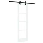 Puerta Corredera 61 x 198,5 cm Madera de pino maciza y vidrio