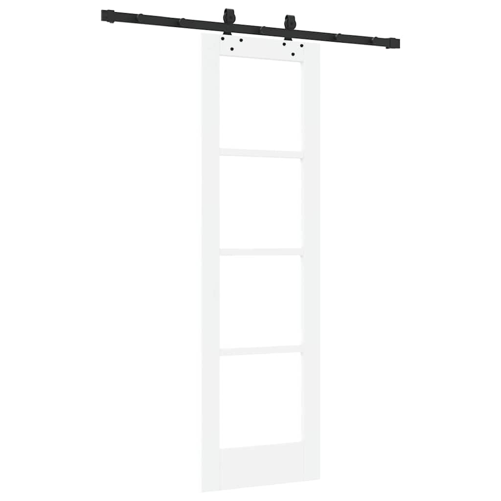 Puerta Corredera 61 x 198,5 cm Madera de pino maciza y vidrio