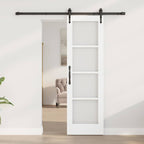 Puerta Corredera 61 x 198,5 cm Madera de pino maciza y vidrio