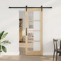 Puerta Corredera 61 x 198,5 cm Madera de pino maciza y vidrio