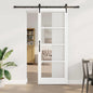 Puerta Corredera 61 x 198,5 cm Madera de pino maciza y vidrio