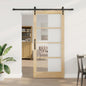 Puerta Corredera 61 x 198,5 cm Madera de pino maciza y vidrio