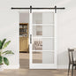 Puerta Corredera 61 x 198,5 cm Madera de pino maciza y vidrio