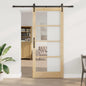 Puerta Corredera 61 x 198,5 cm Madera de pino maciza y vidrio