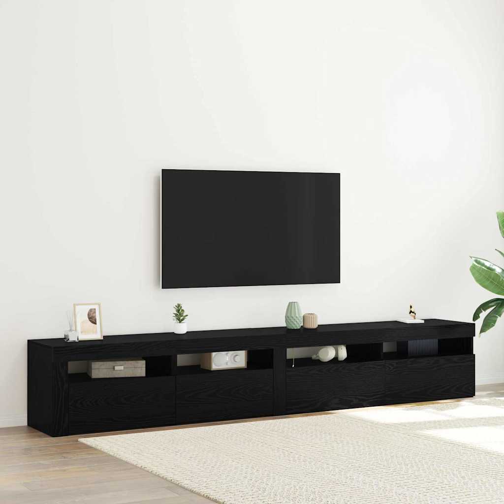 Gabinete de TV 2 pcs Roble Negro 180 x 35 x 40 cm