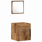 Juego de muebles de baño con puerta 4 pcs Madera envejecida