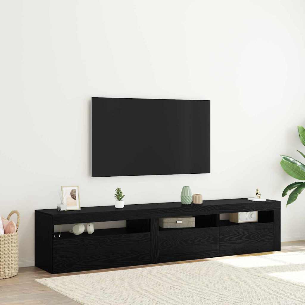 Gabinete de TV 2 pcs Roble Negro 180 x 35 x 40 cm