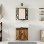 Juego de muebles de baño 2 pcs Marrón Madera contrachapada