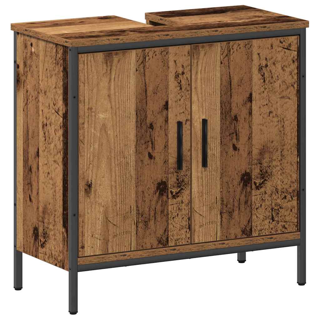 Juego de muebles de baño 2 pcs Marrón Madera contrachapada