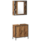 Juego de muebles de baño 2 pcs Marrón Madera contrachapada