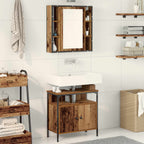 Juego de muebles de baño 2 pcs Marrón Madera contrachapada