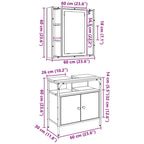 Juego de muebles de baño 2 pcs Marrón Madera contrachapada