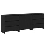 Aparador 3 pcs Negro 70 x 41 x 75 cm Madera de ingeniería