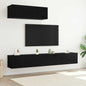Conjunto de mueble de TV 3 pcs Roble Negro Madera de ingeniería