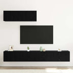 Conjunto de mueble de TV 3 pcs Roble Negro Madera de ingeniería