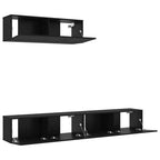 Conjunto de mueble de TV 3 pcs Roble Negro Madera de ingeniería