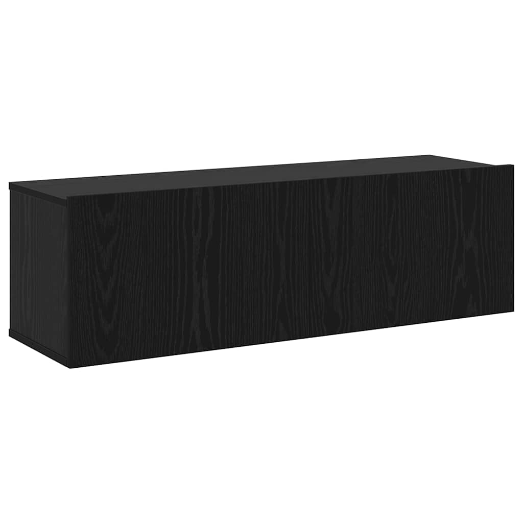 Conjunto de mueble de TV 3 pcs Roble Negro Madera de ingeniería