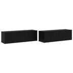 Conjunto de mueble de TV 3 pcs Roble Negro Madera de ingeniería