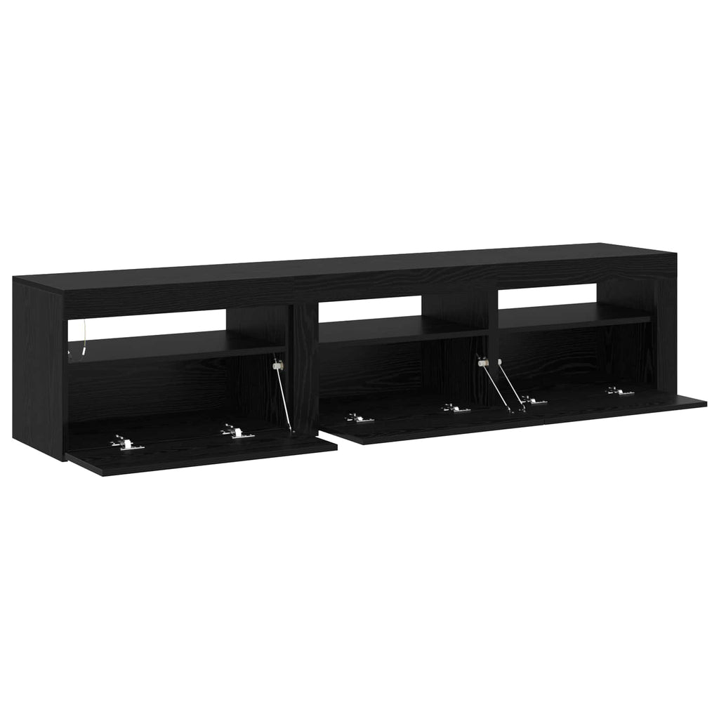 Gabinete de TV 2 pcs Roble Negro 180 x 35 x 40 cm