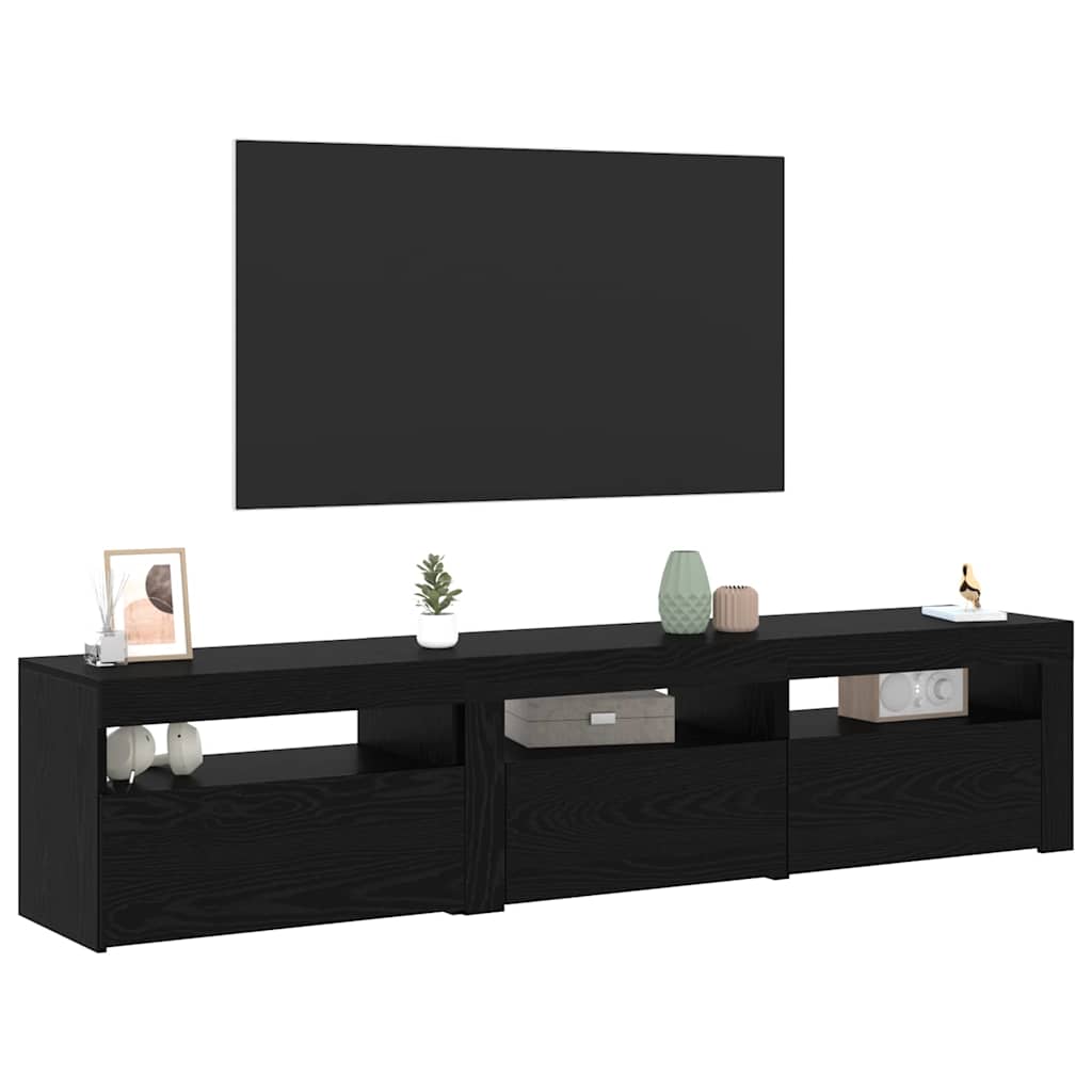 Gabinete de TV 2 pcs Roble Negro 180 x 35 x 40 cm