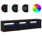 Gabinete de TV 2 pcs Roble Negro 180 x 35 x 40 cm