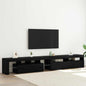 Gabinete de TV con LED 2 pcs Roble Negro 230 x 36,5 x 40 cm