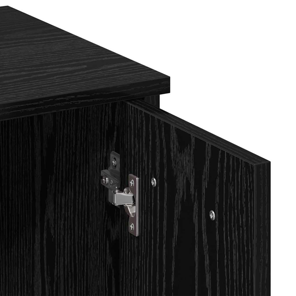 Juego de mesa de tocador LED con cajón 2 pcs Roble Negro