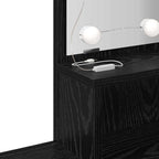 Juego de mesa de tocador LED con cajón 2 pcs Roble Negro
