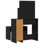 Juego de mesa de tocador LED con cajón 2 pcs Roble Negro