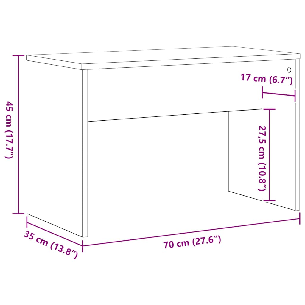 Juego de mesa de tocador LED con cajón 2 pcs Roble Negro