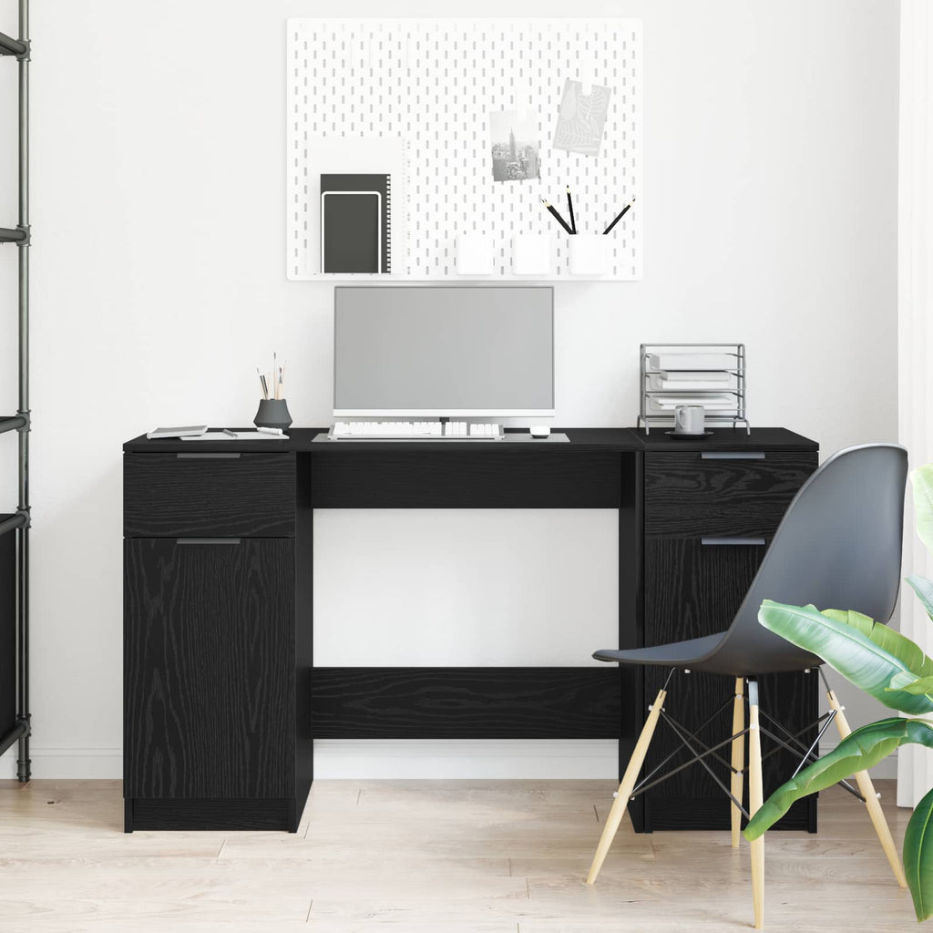 Escritorio Roble Negro 133 x 50 x 75 cm Madera de ingeniería