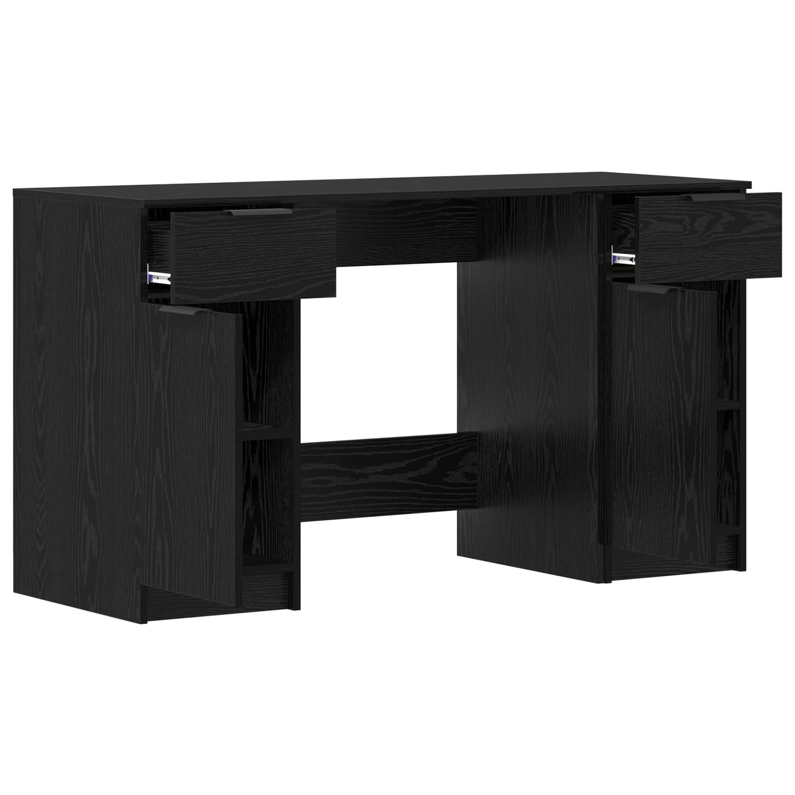 Escritorio Roble Negro 133 x 50 x 75 cm Madera de ingeniería
