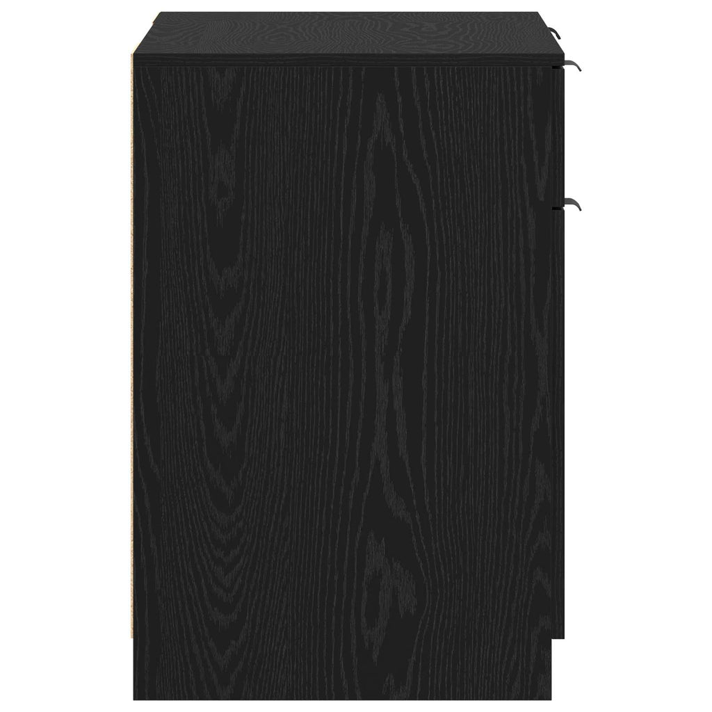 Escritorio Roble Negro 133 x 50 x 75 cm Madera de ingeniería