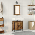 Juego de muebles de baño 2 pcs Marrón Madera contrachapada