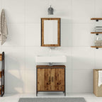 Juego de muebles de baño 2 pcs Marrón Madera contrachapada
