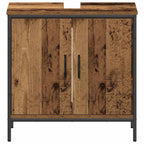 Juego de muebles de baño 2 pcs Marrón Madera contrachapada